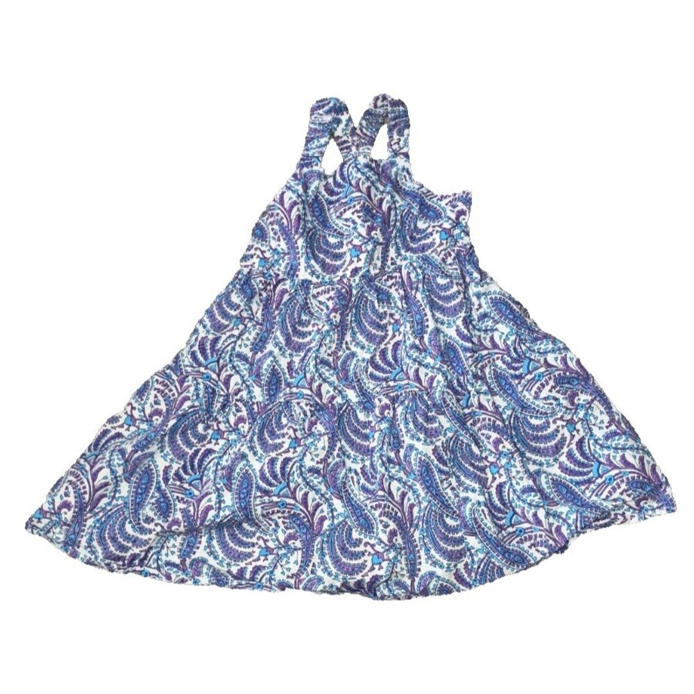 Crewcuts Blue Purple Sun Dress Paisley Print Re-Imagined by J Crew Size 6